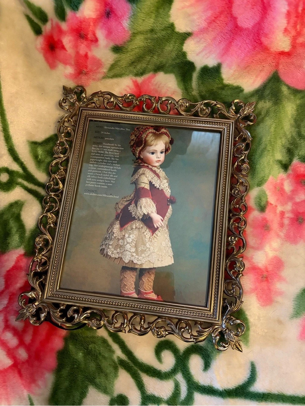 Ornate Framed Art in Gold & Red
